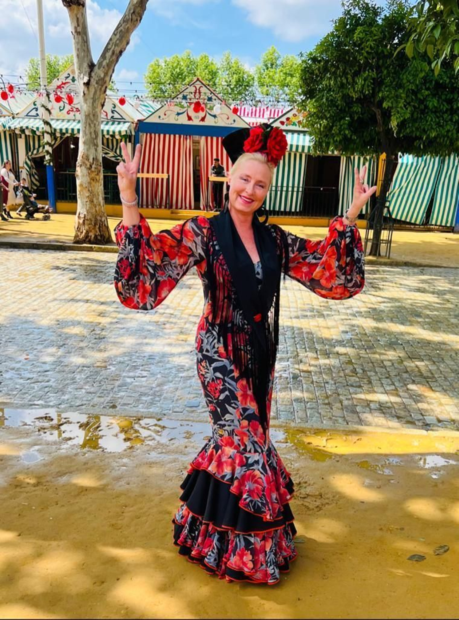 Los diseños de Ángeles Verano lucen en la Feria de Sevilla