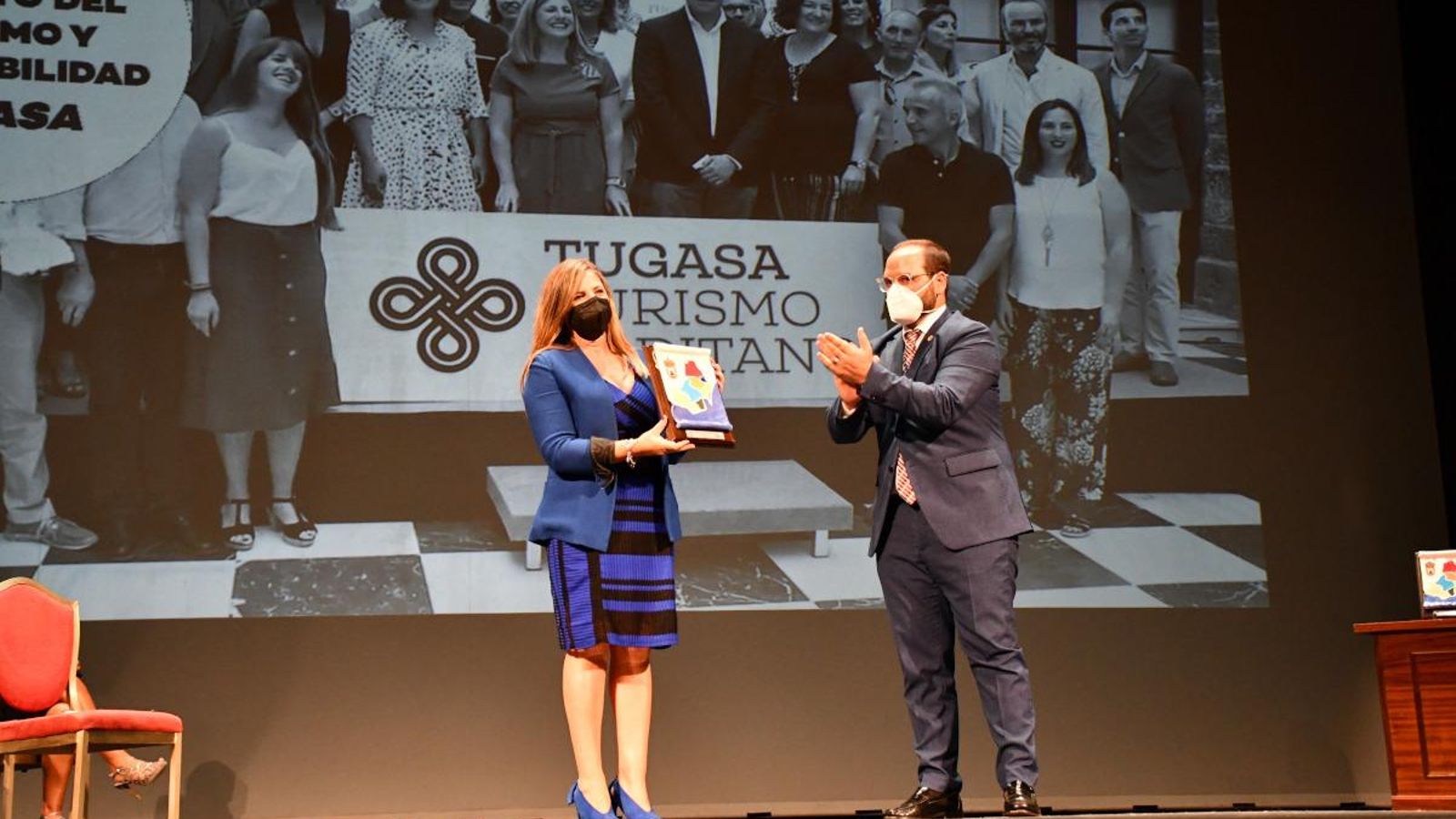 Irene García en la entrega del galardón.
