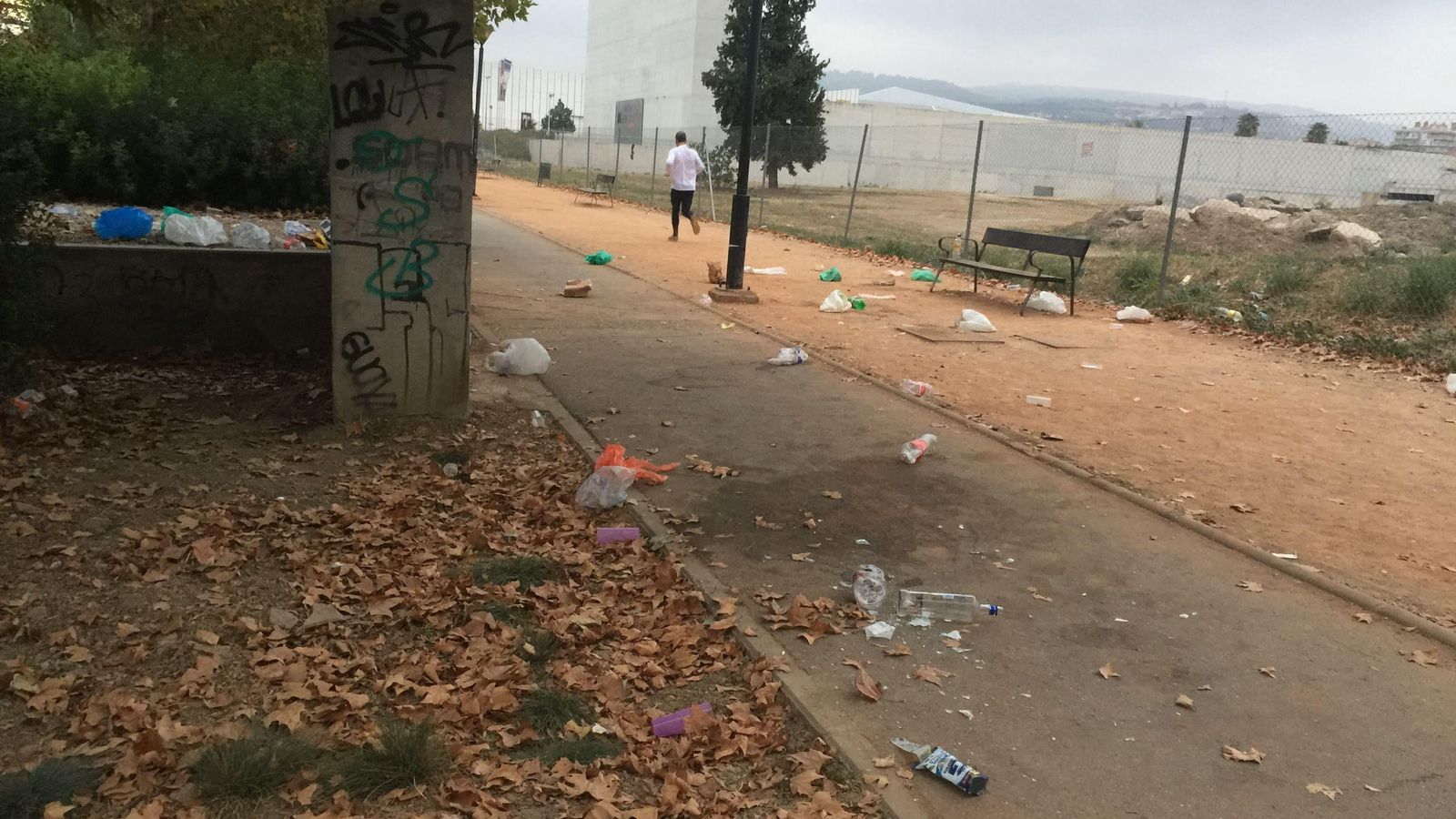 Estado en el que amaneció la zona la mañana de un sábado este octubre.