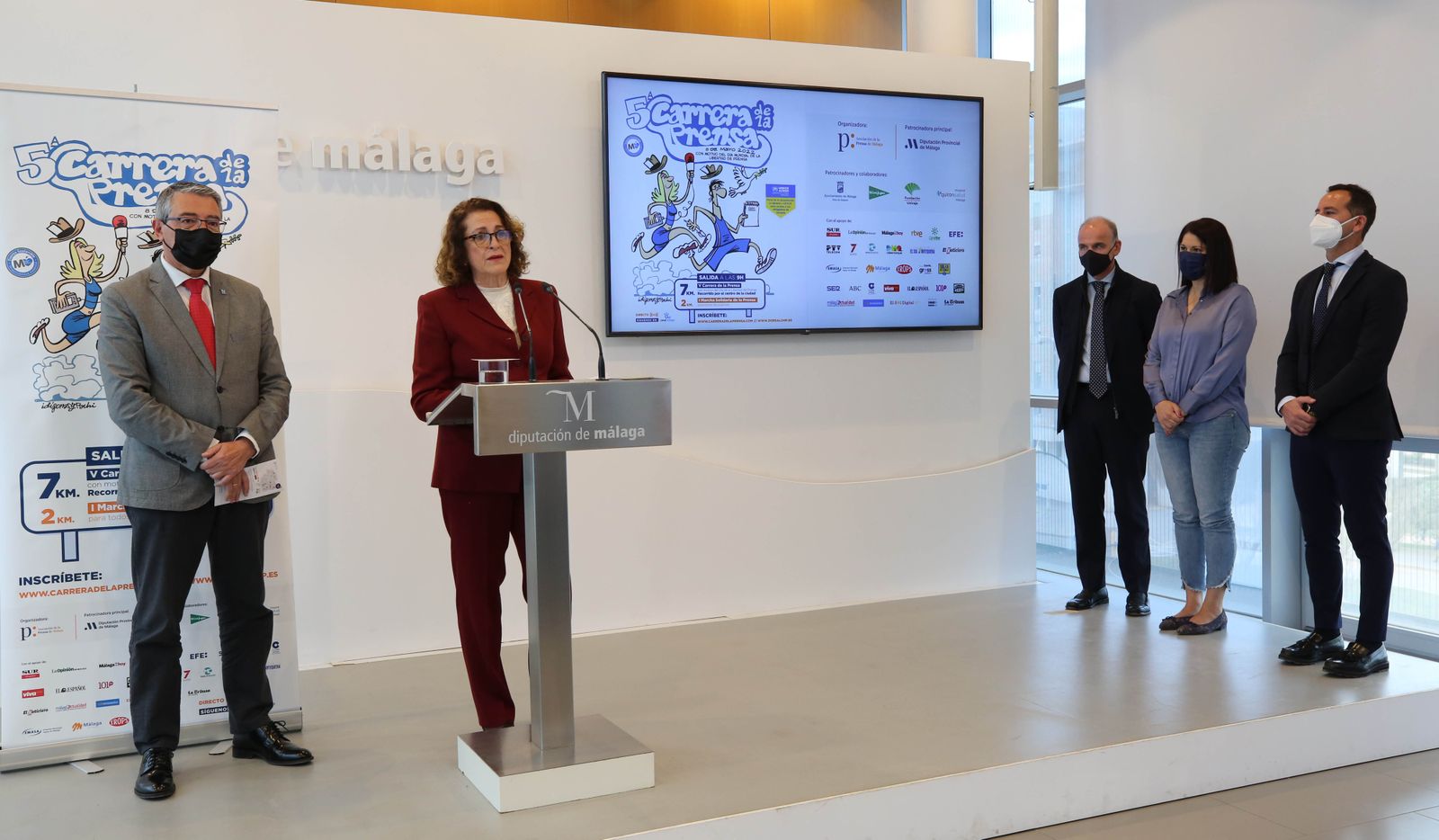 Presentación de la V Carrera de la Prensa, este lunes.