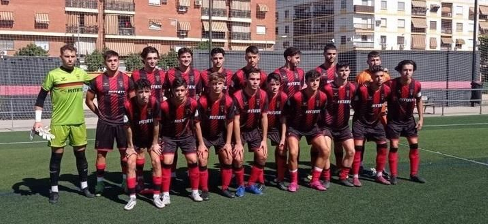 Formación del Séneca CF antes de un partido de esta temporada.