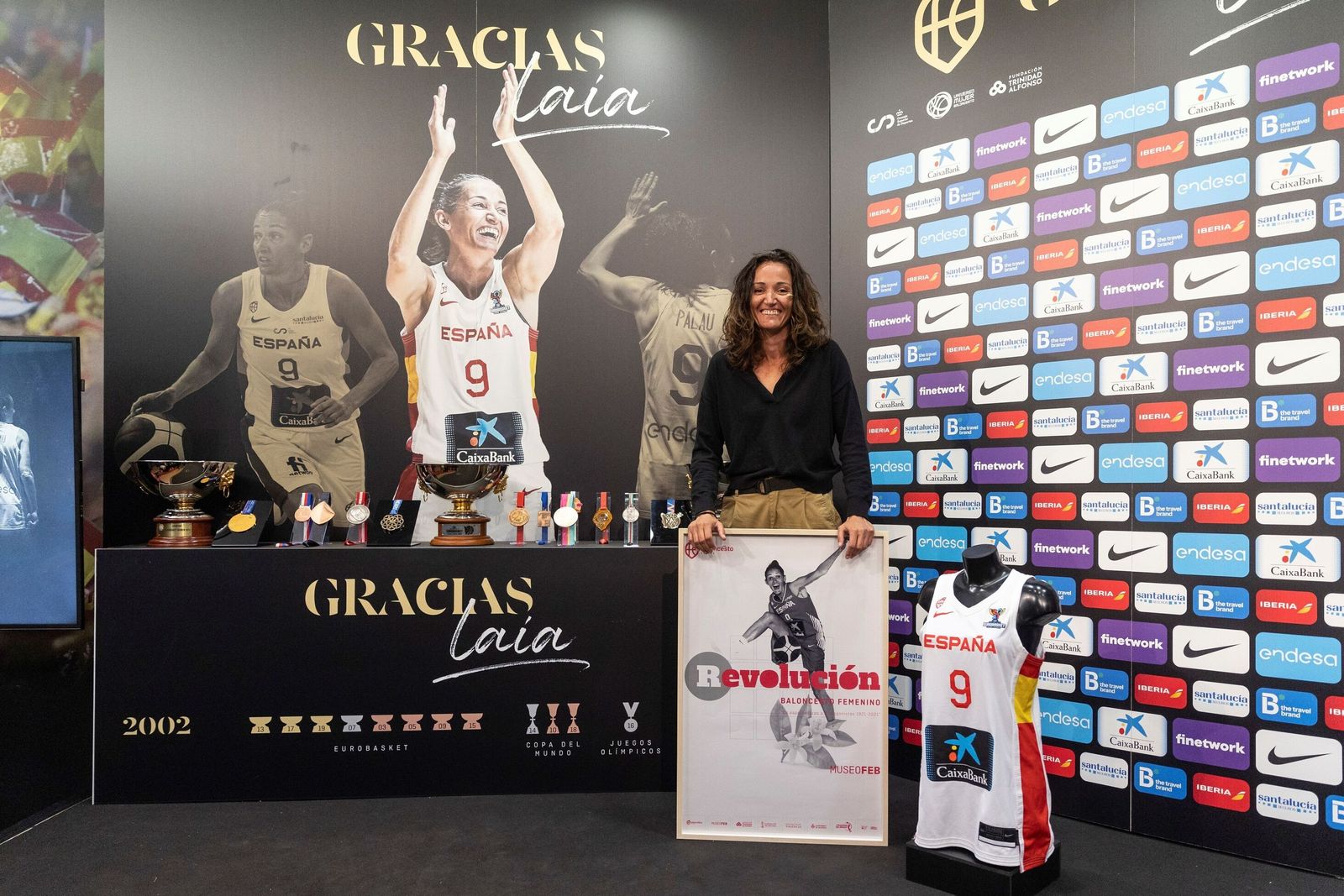 Laia Palau, durante el homenaje recibido en el Museo de la FEB de Alcobendas.