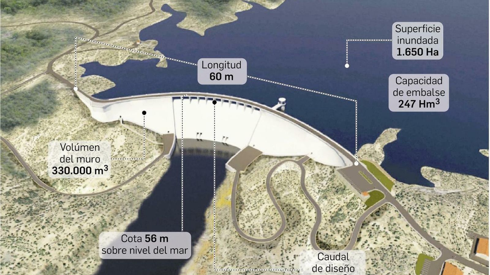 Recreación de la presa de Alcolea