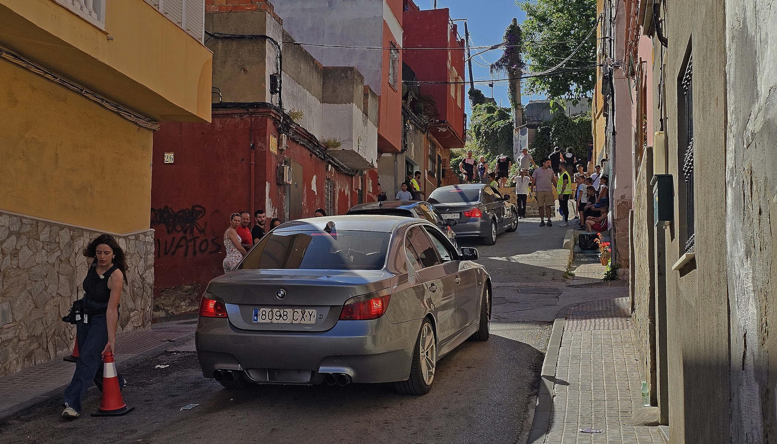 Fotos del rodaje de la serie 'Marbella' en la barriada de La Bajadilla de Algeciras