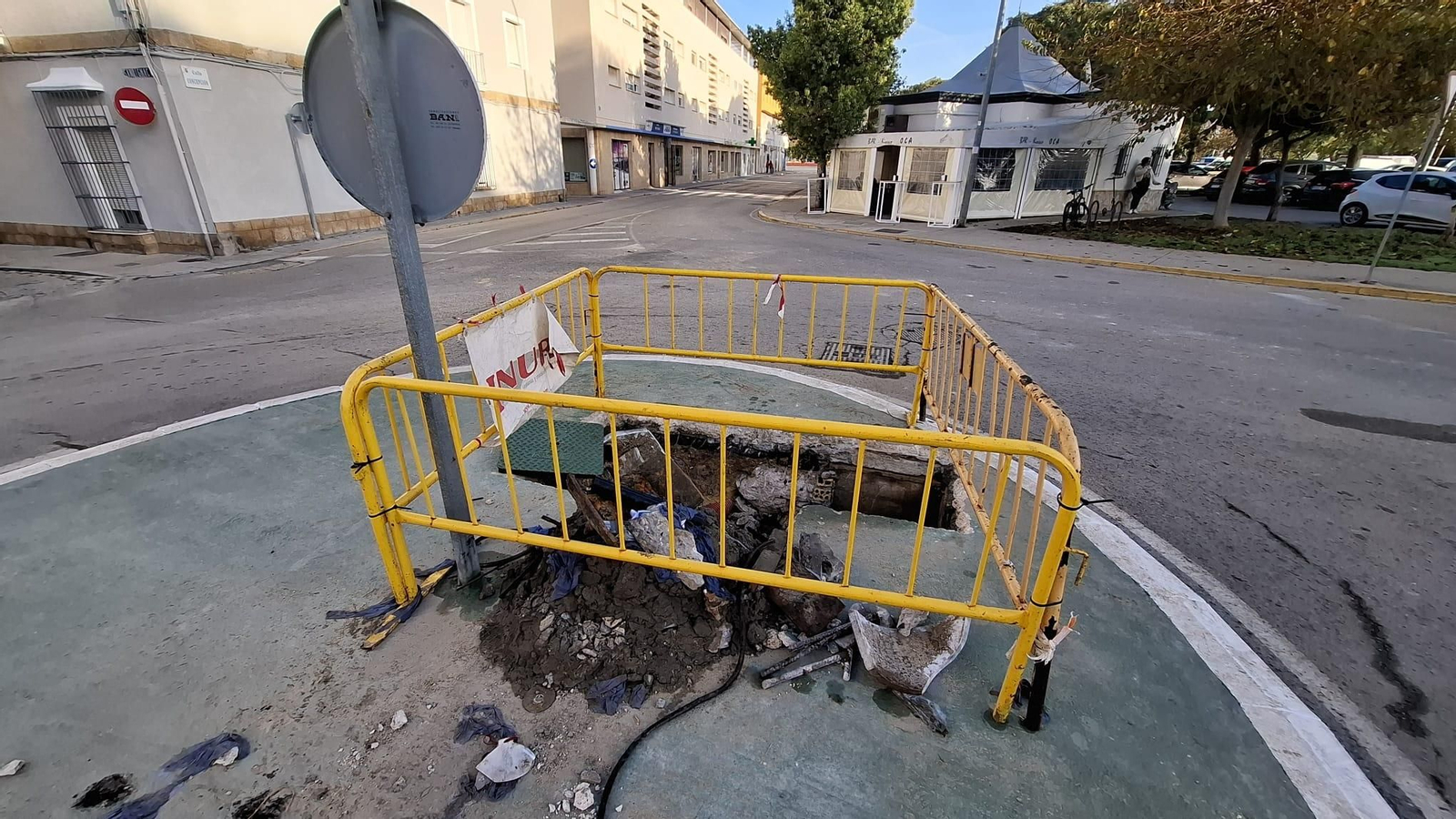 Lugar donde se inicío la avería, en la zona de Cruz de la Degollada