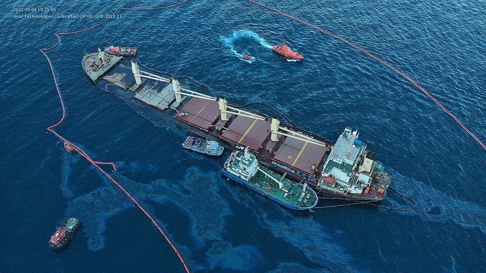 Vista aérea del 'OS 35', este domingo.