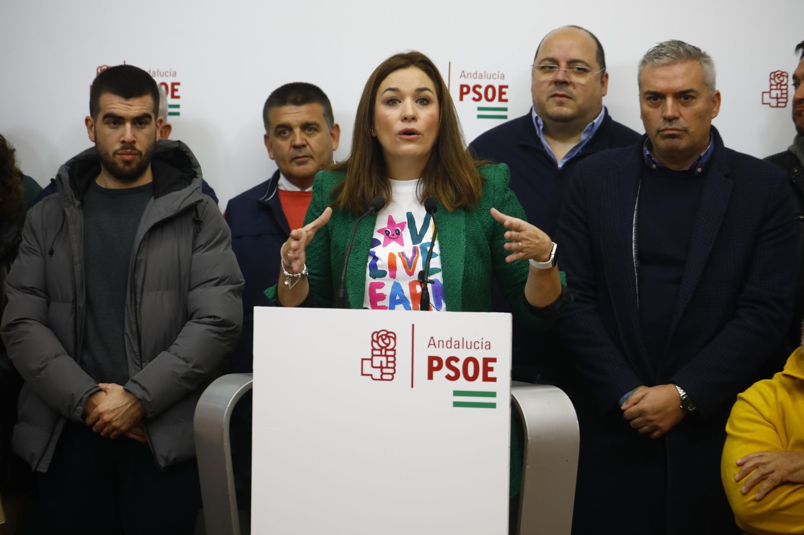 Carmen Victoria Campos, en la sede del PSOE.