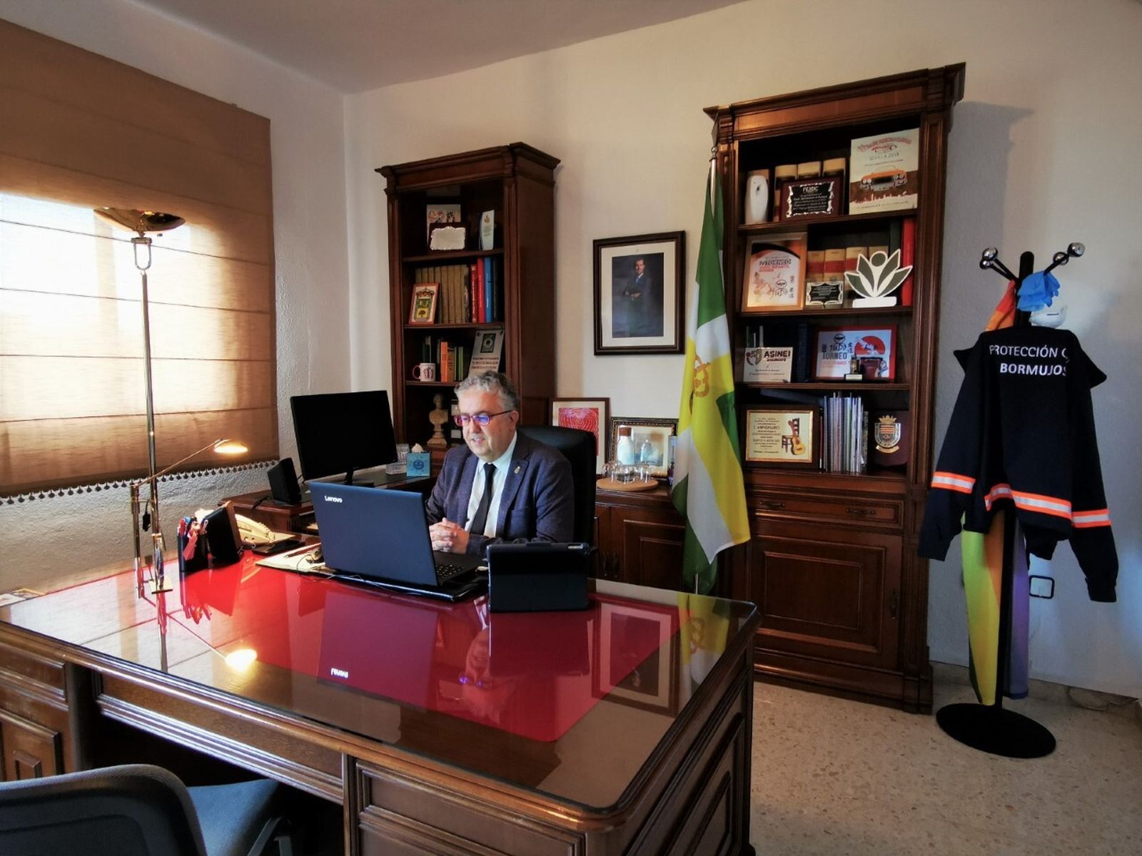 El alcalde, Francisco Molina, durante otro pleno telemático.
