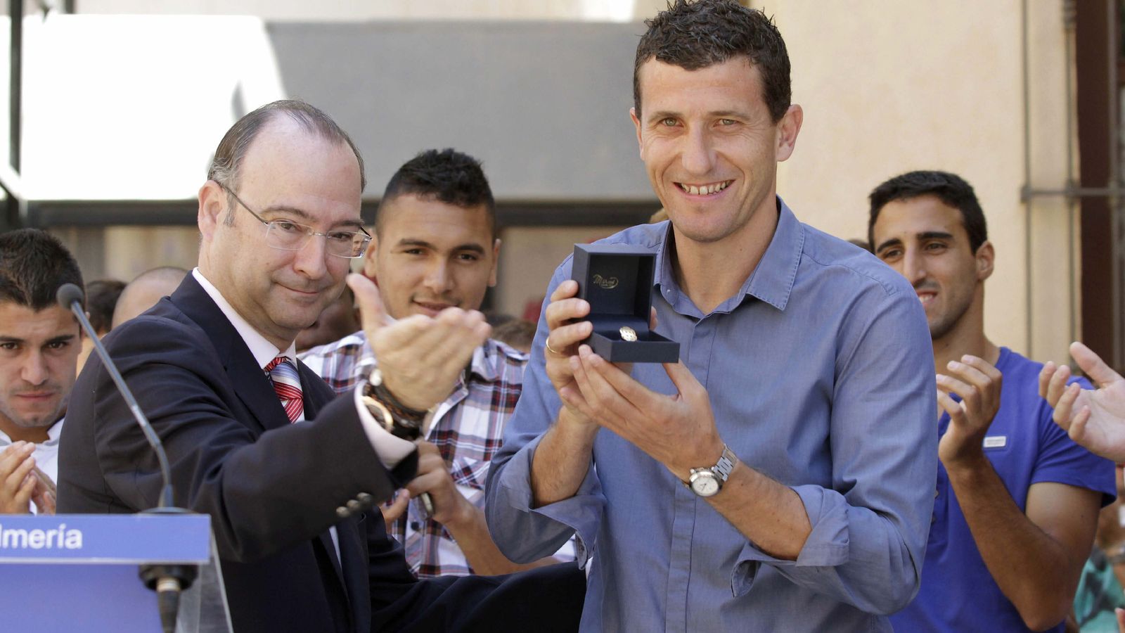 Gracia en los festejos del ascenso de 2013