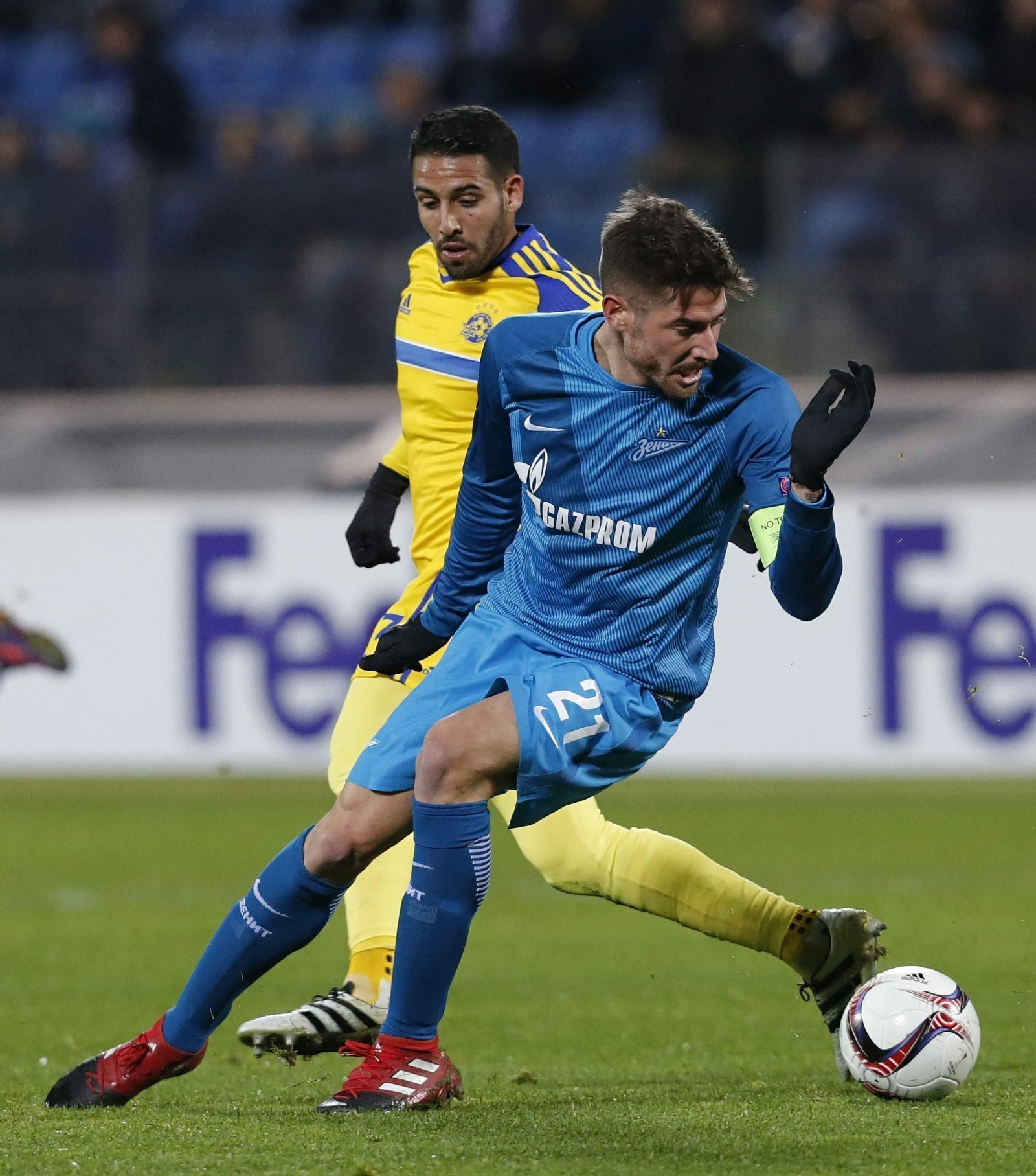 Javi García, en un partido del Zenit ante el Maccabi.