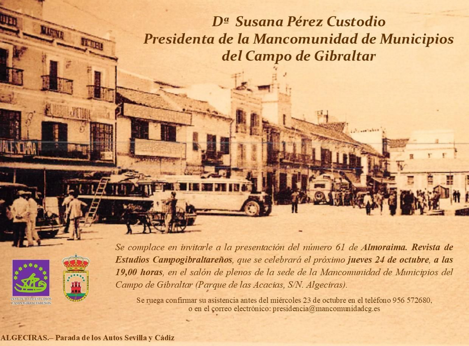El próximo 24 de octubre, se presentará en la sede de la Mancomunidad de Municipios de la Comarca del Campo de Gibraltar el número 61 de 'Almoraima'.
