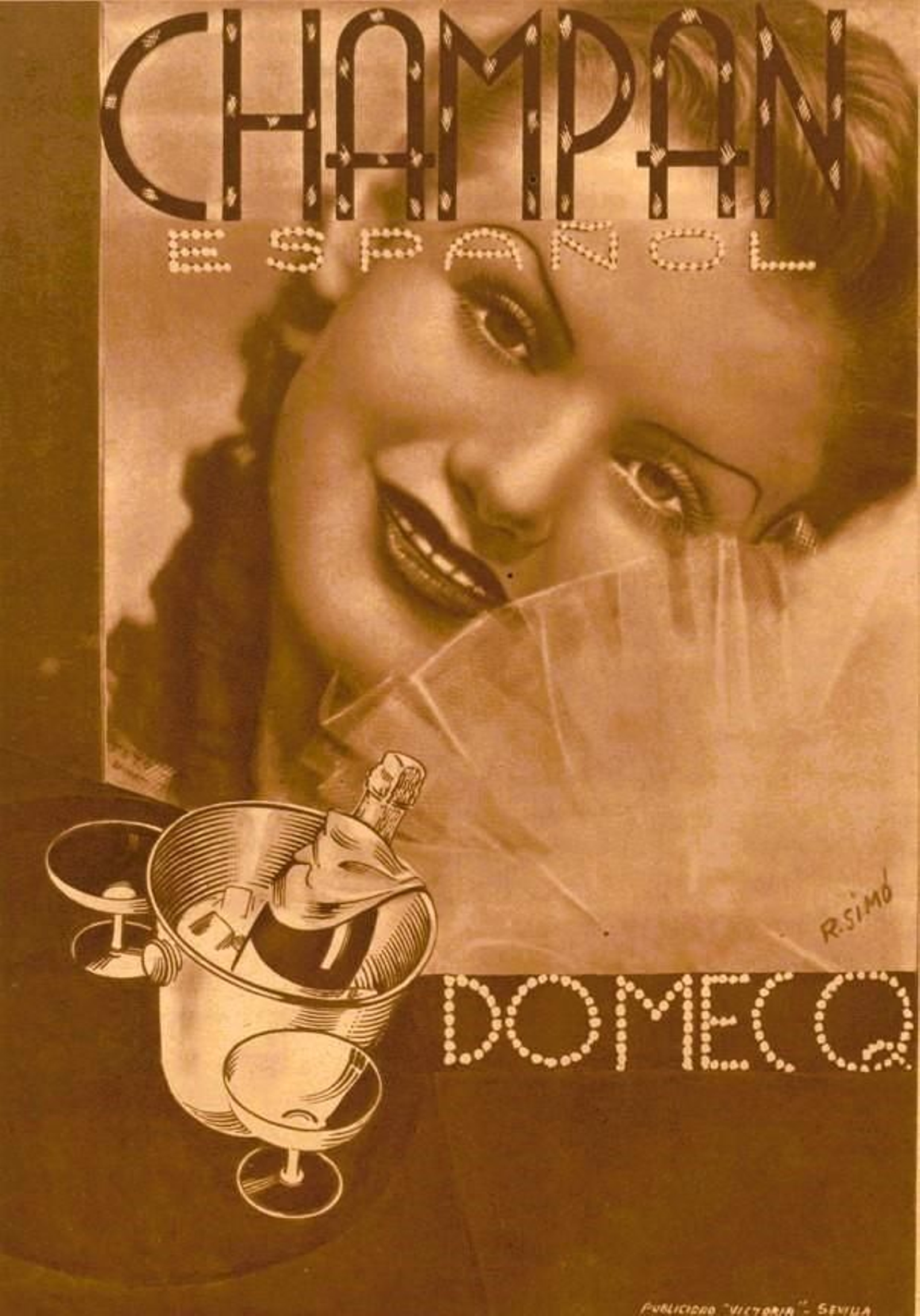 Champán español, Domecq, foto de R. Simó, 1937