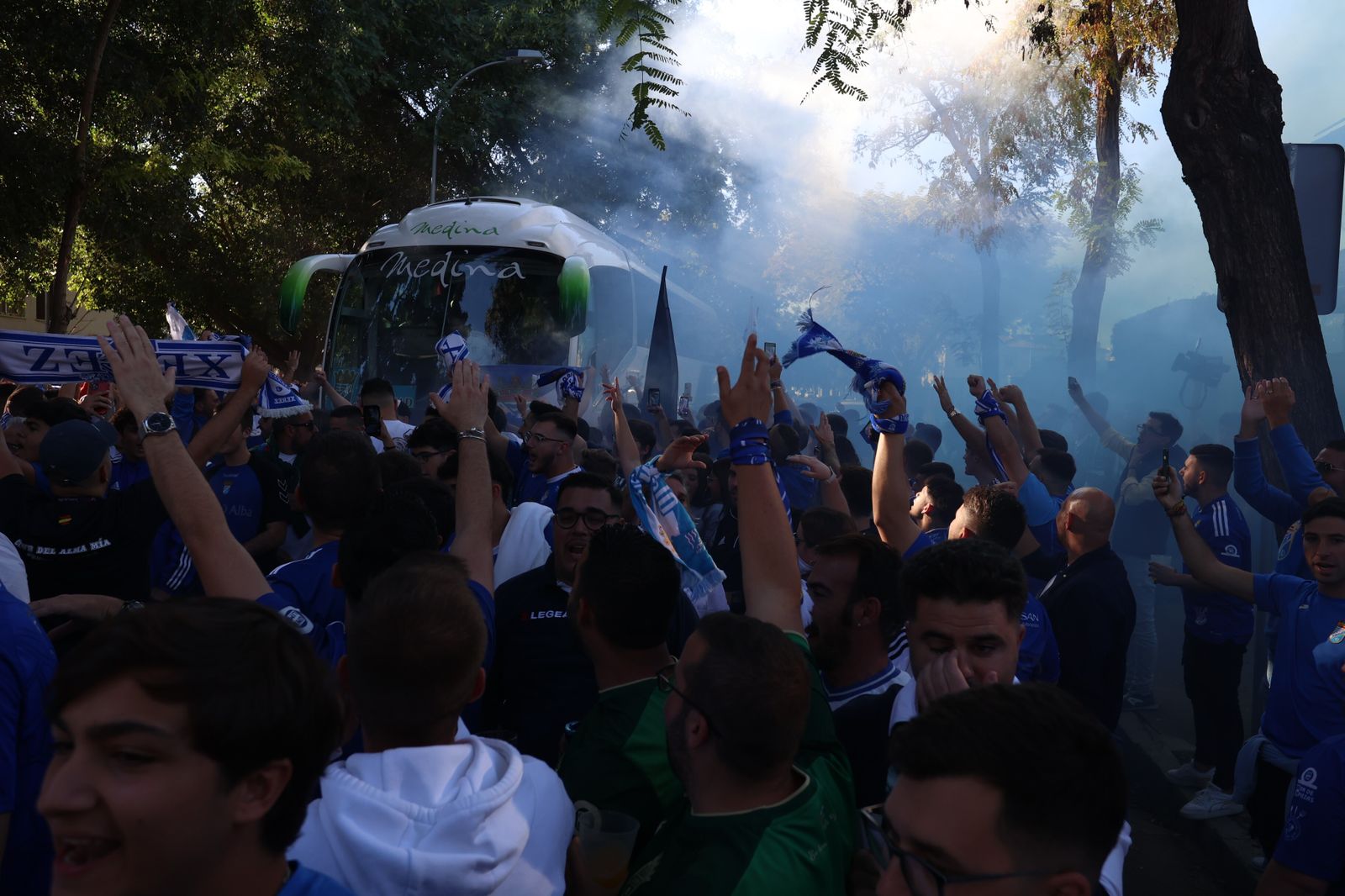 Así ha sido el recibimiento al Xerez CD en los aledaños de Chapín para el derbi