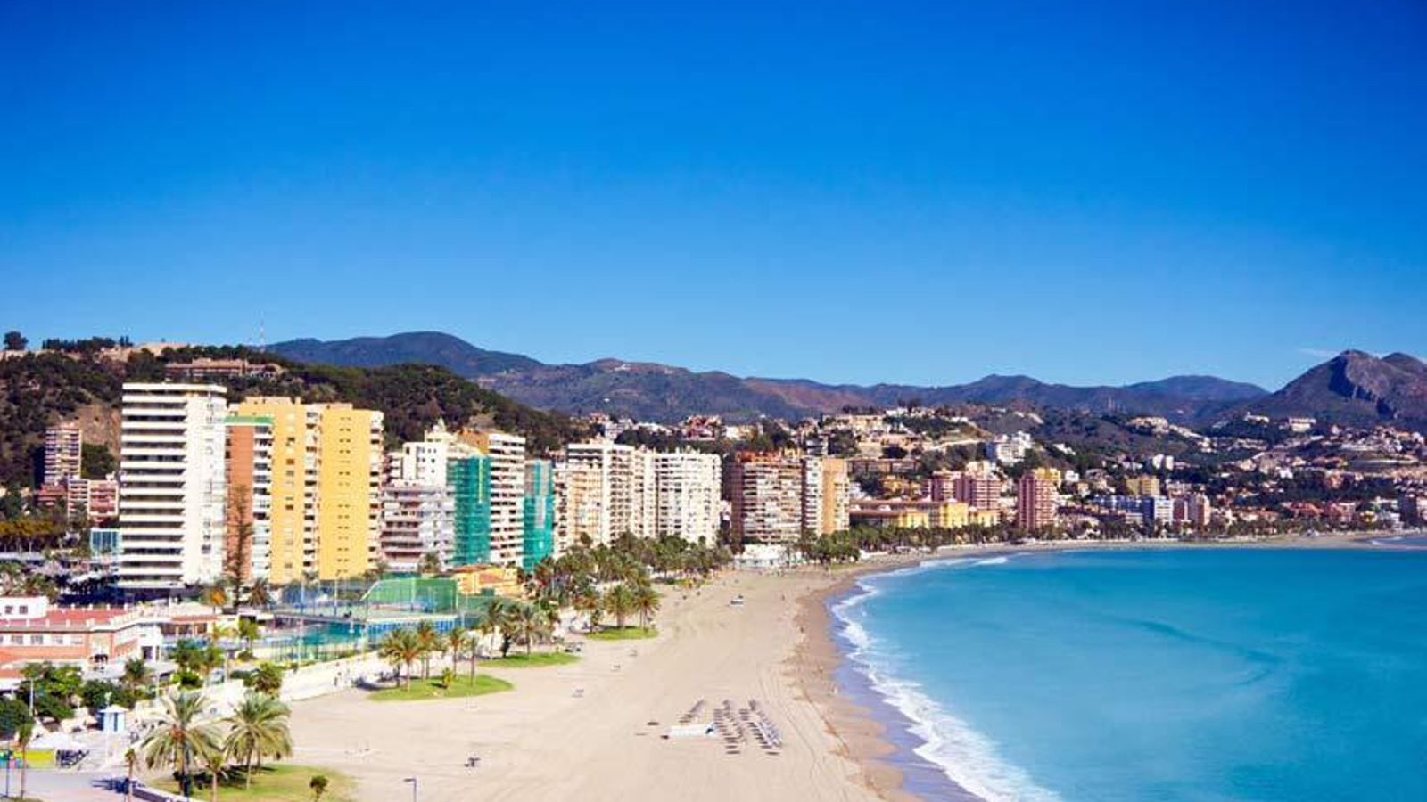 Playa de La Malagueta, en Málaga.