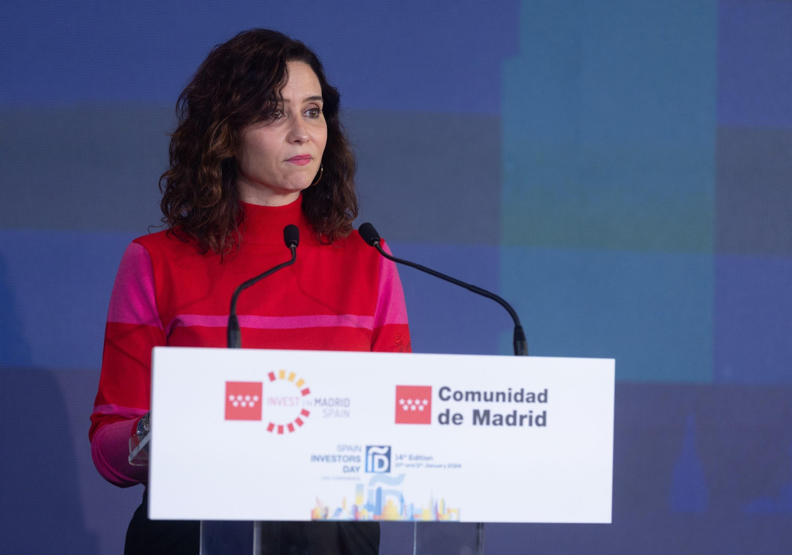 Los barones del PP exigen una Conferencia La presidenta de la Comunidad de Madrid, Isabel Díaz Ayuso , en el Foro XIV Spain Investors Day.