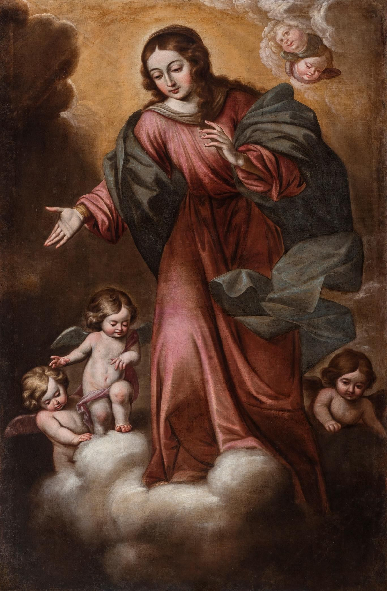 El cuadro de la Inmaculada Concepción ya restaurado.
