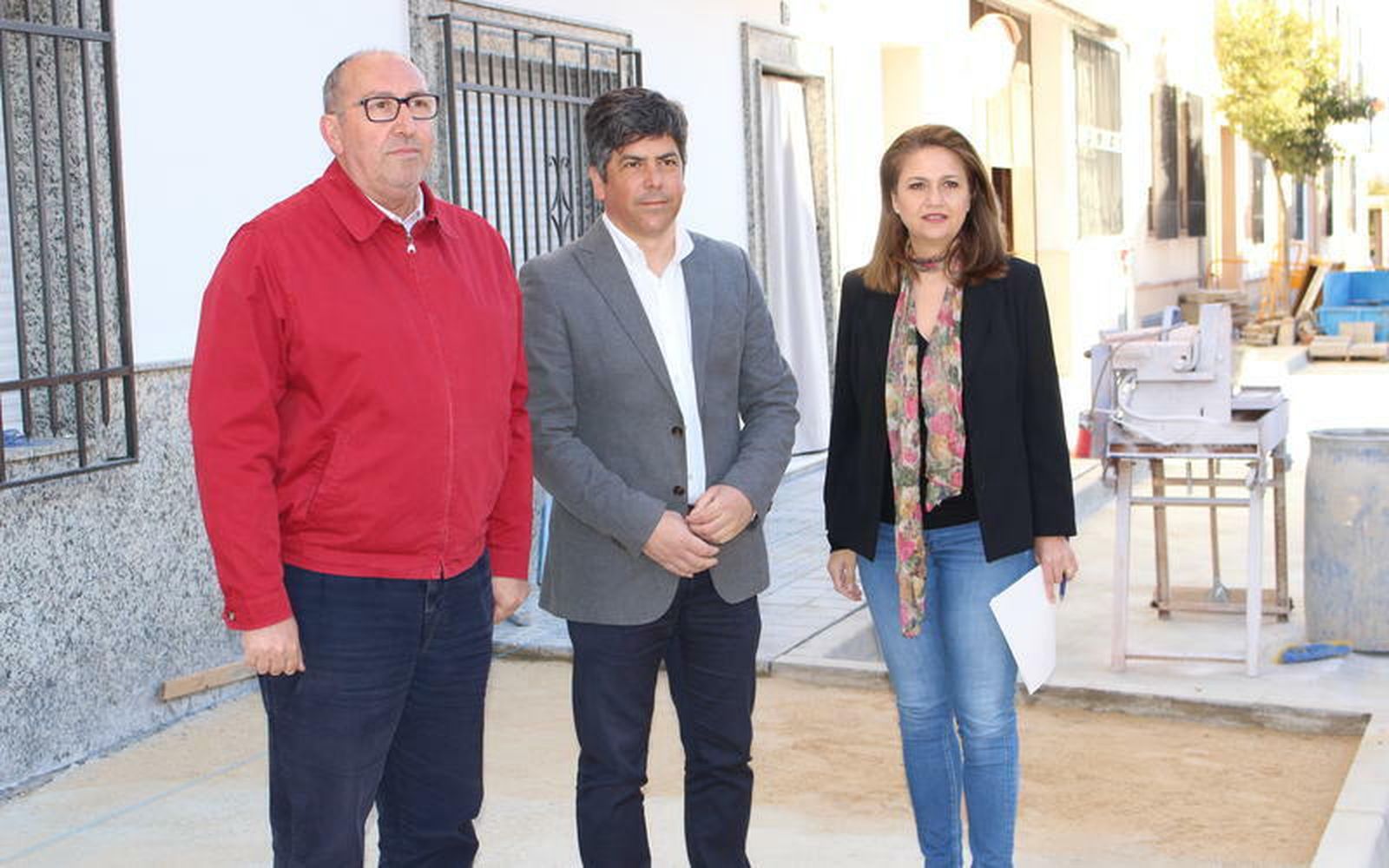 Antonio Jiménez, Rafael Llamas y Ana Rodríguez visitan las obras