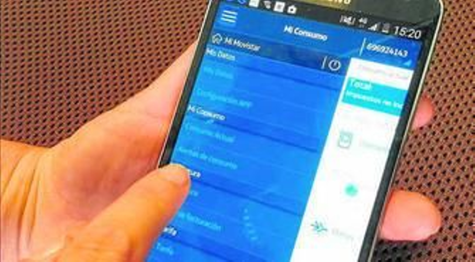 Consulta del consumo de una línea en la 'app'.