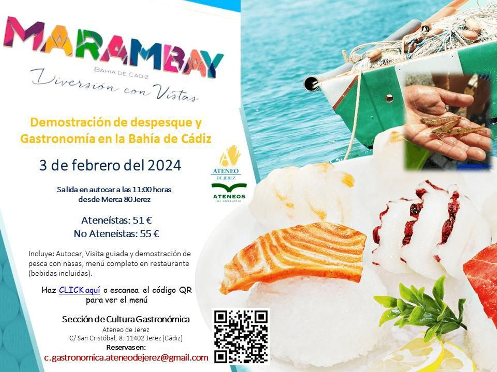 Demostración de despesque y gastronomía en la Bahía de Cádiz