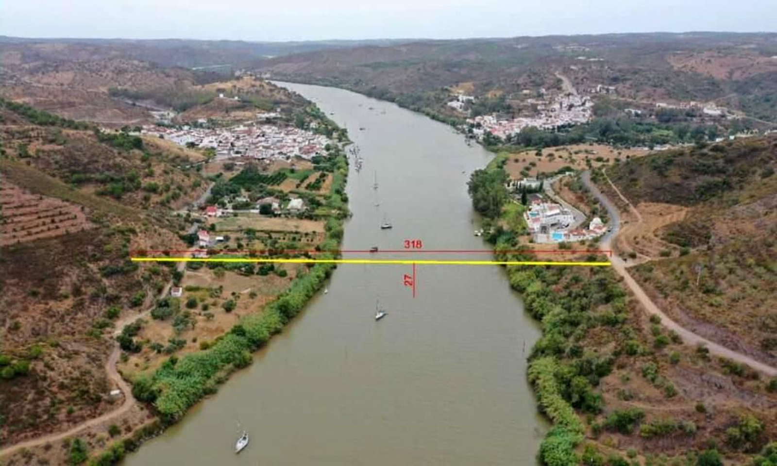 Proyecto del puente entre Sanlúcar de Guadiana y Alcautim.