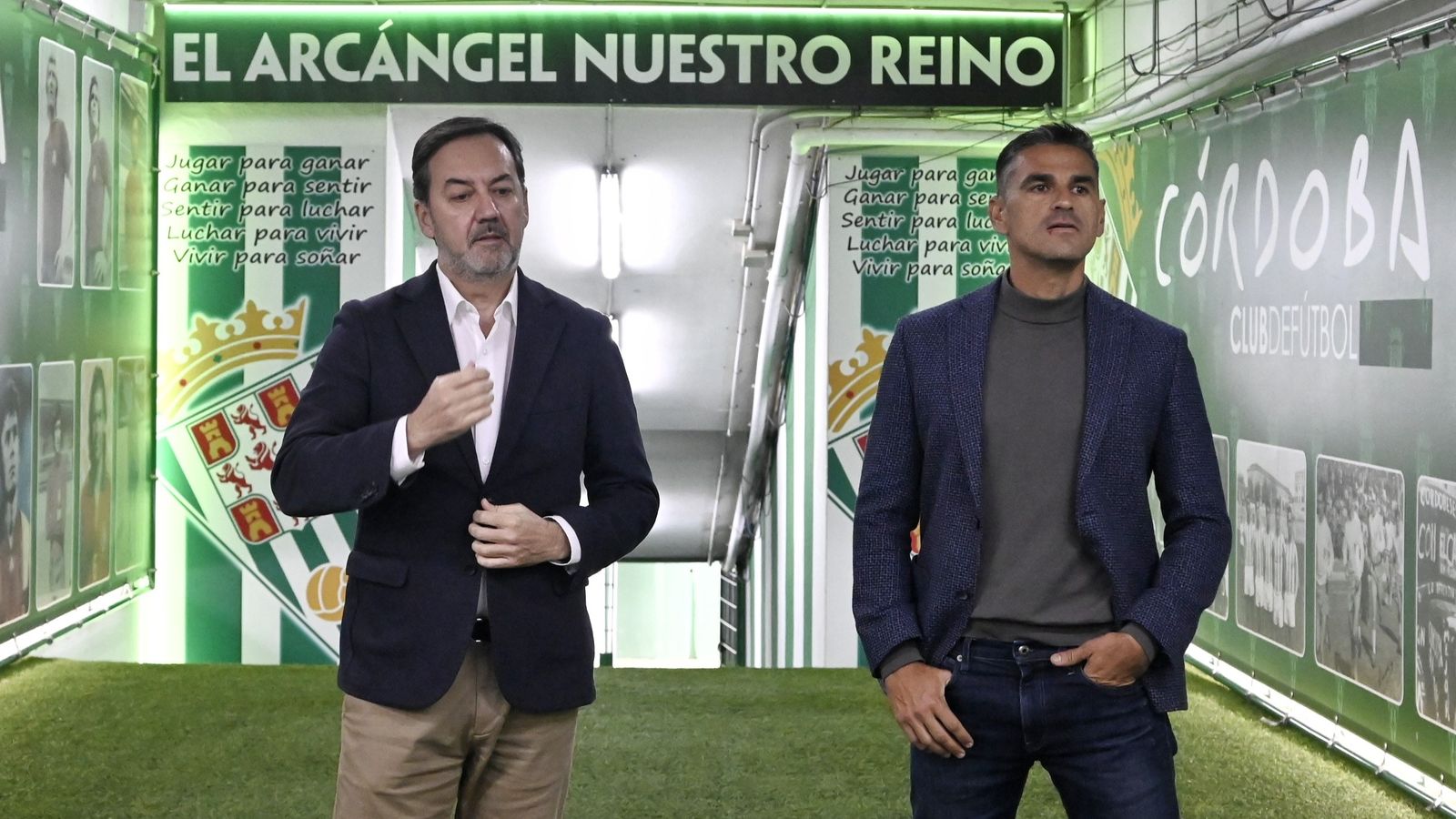 Juanito, director deportivo del Córdoba CF, junto a Antonio Fernández Monterrubio, CEO de la entidad.