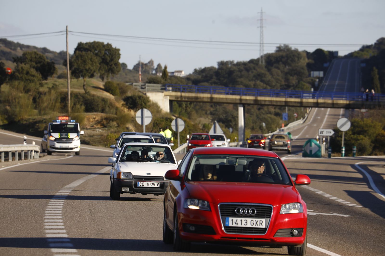 Las fotografías de la marcha lenta entre Córdoba y Badajoz para exigir la autovía A-81