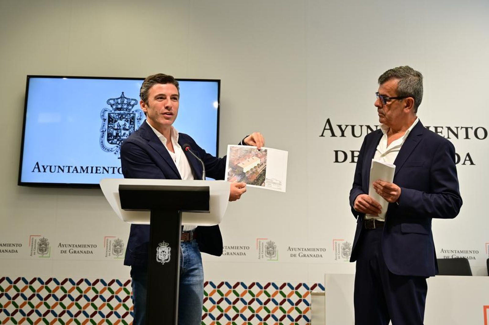 Imagen de la rueda de prensa tras la Junta de Gobierno Local de este viernes