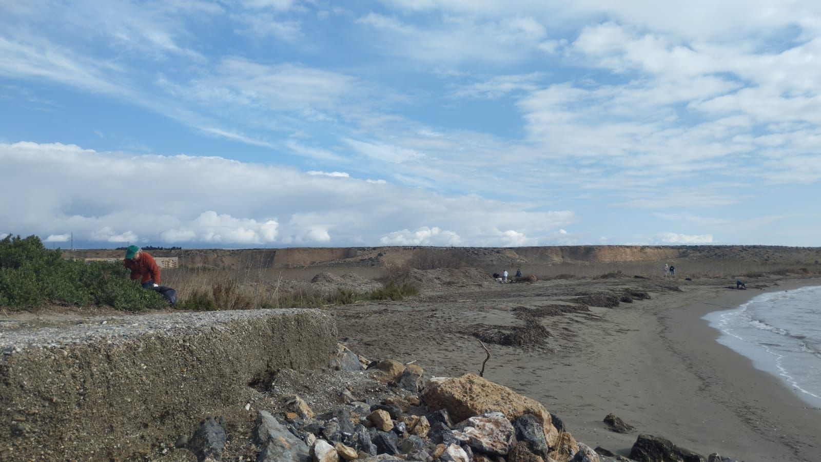 Una veintena de voluntarios limpian playas de El Ejido para retirar 400 kilos de basura