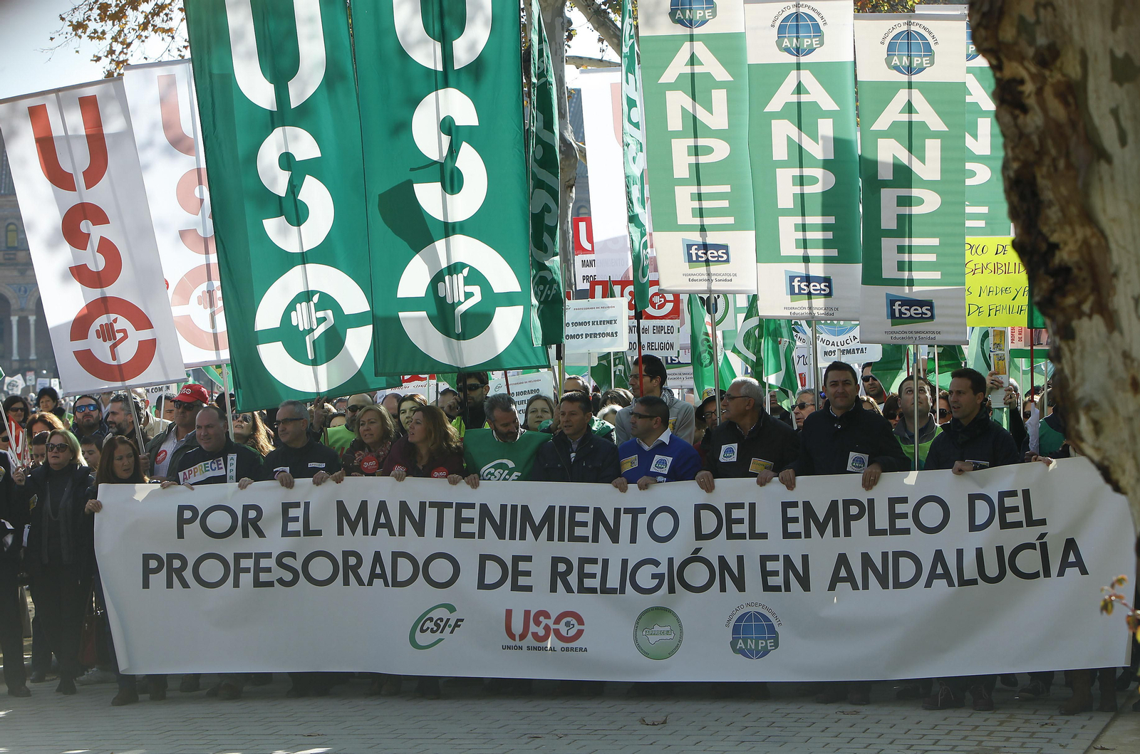 Imagen de archivo de una protesta de profesores de Religión.
