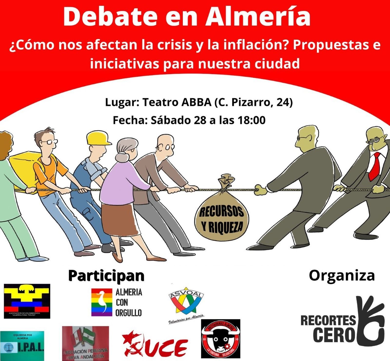 Recortes Cero organiza un debate sobre la inflación y subida de precios en Almería