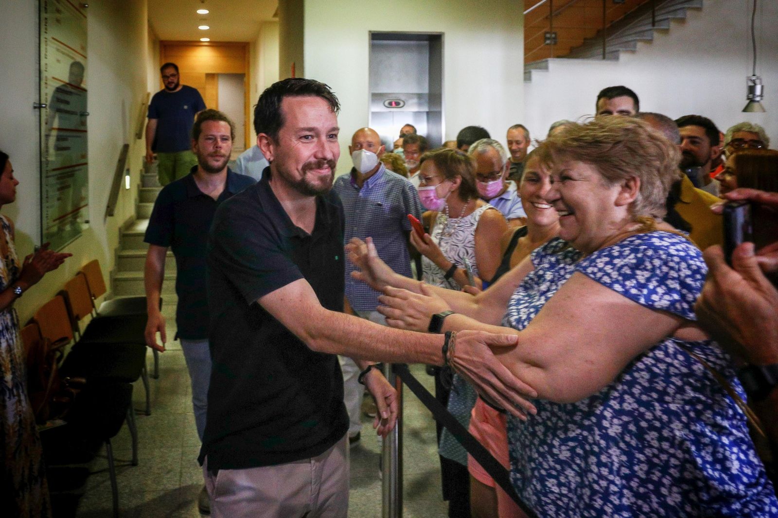 Pablo Iglesias, en su entrada en el centro de congresos de San Fernando.