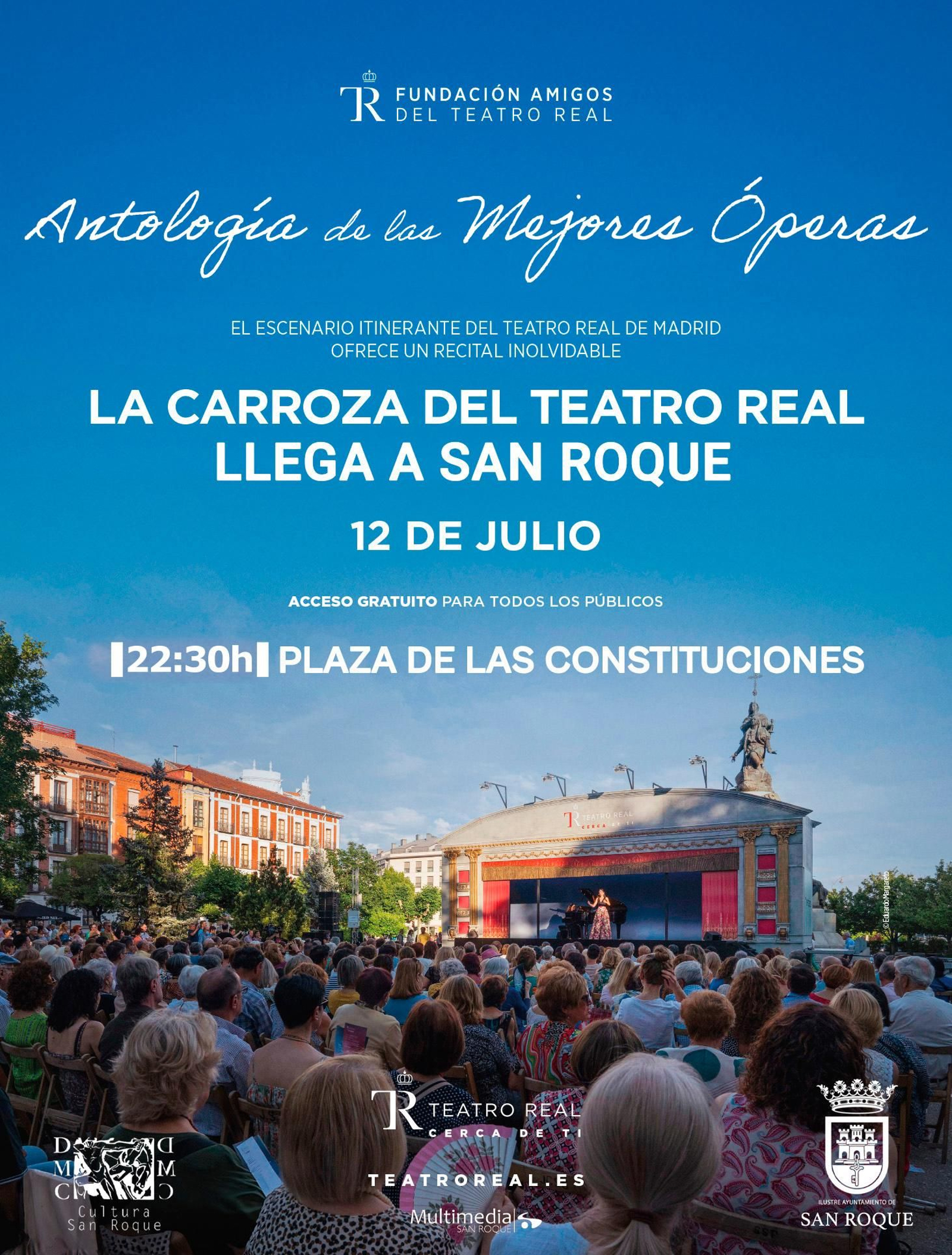 Cartel anunciador de la Carroza del Teatro Real en San Roque. Cartel anunciador de la Carroza del Teatro Real en San Roque.