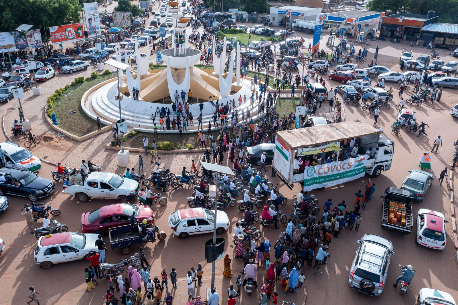 Manifestación en favor de la junta militar golpista