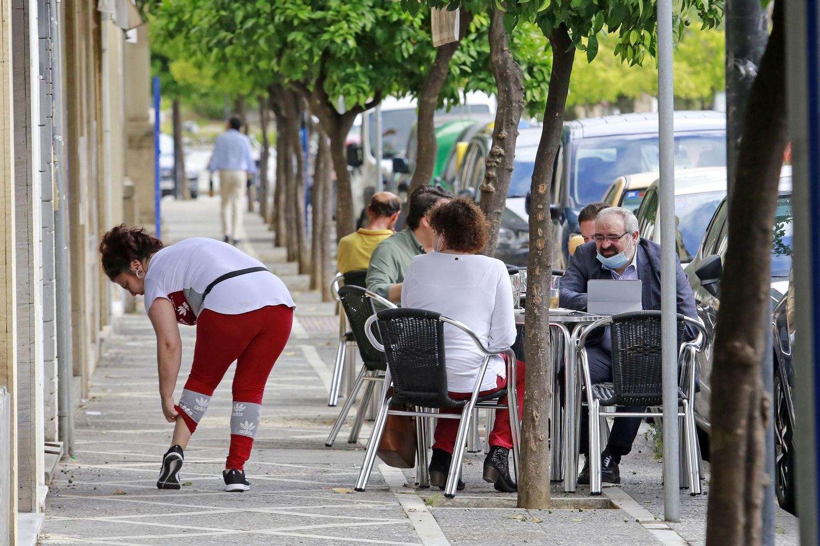Imagen de una terraza en Jerez el pasado lunes.