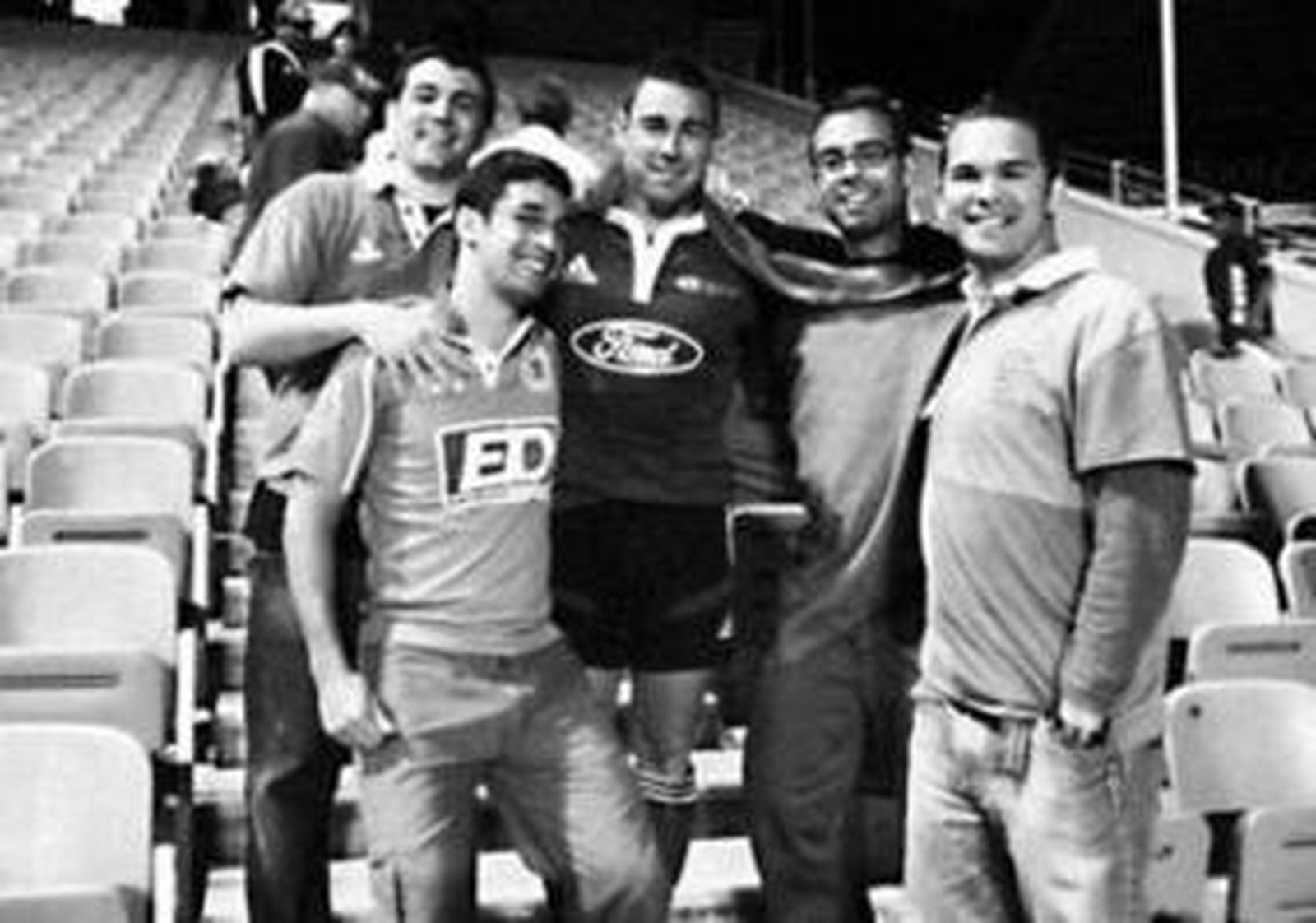 Márquez, Terán, Lara y Ángel Jaime con Ben Lee, jugador de los Blues.