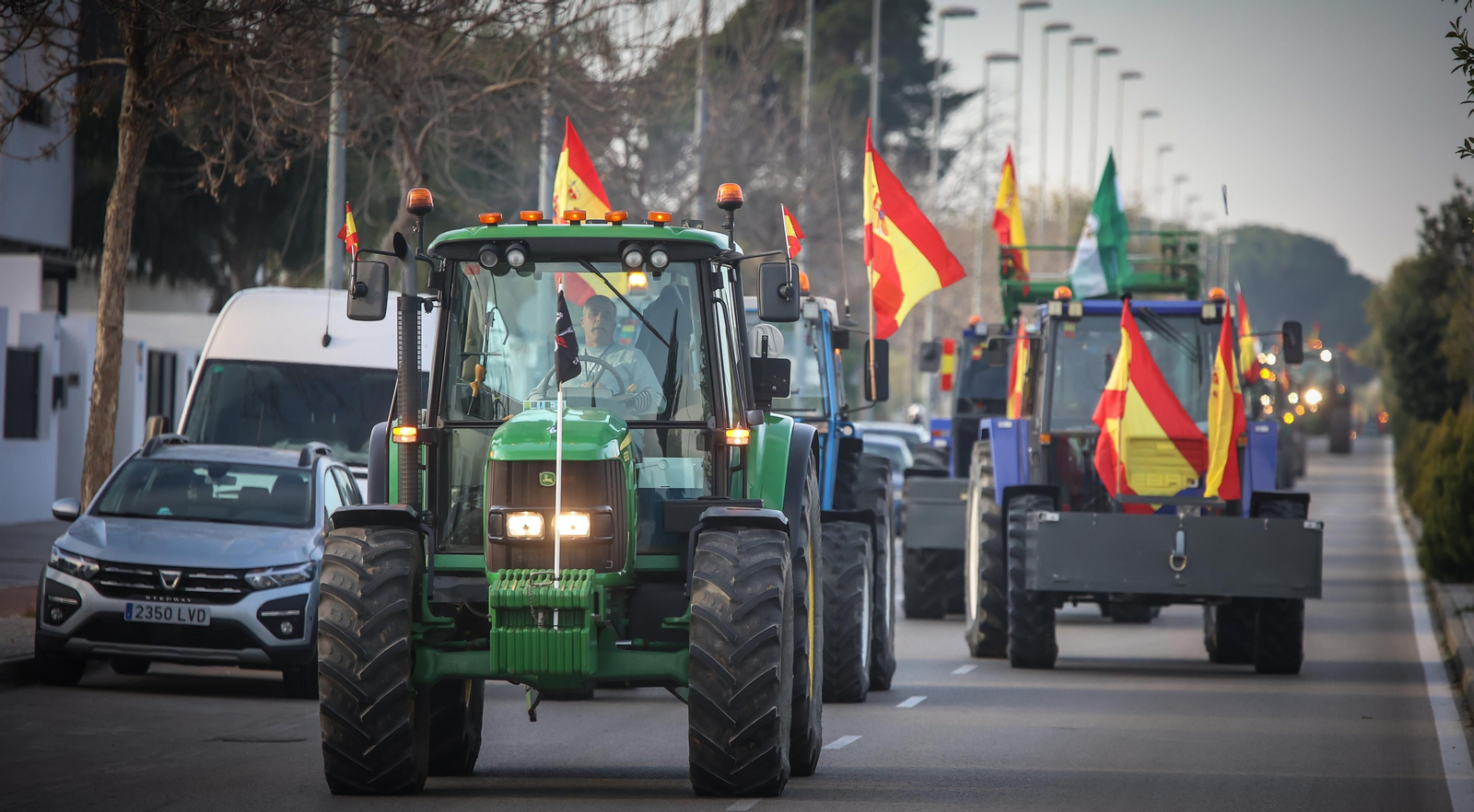 Jerez colapsado por la protesta de agricultores vy ganaderoa
