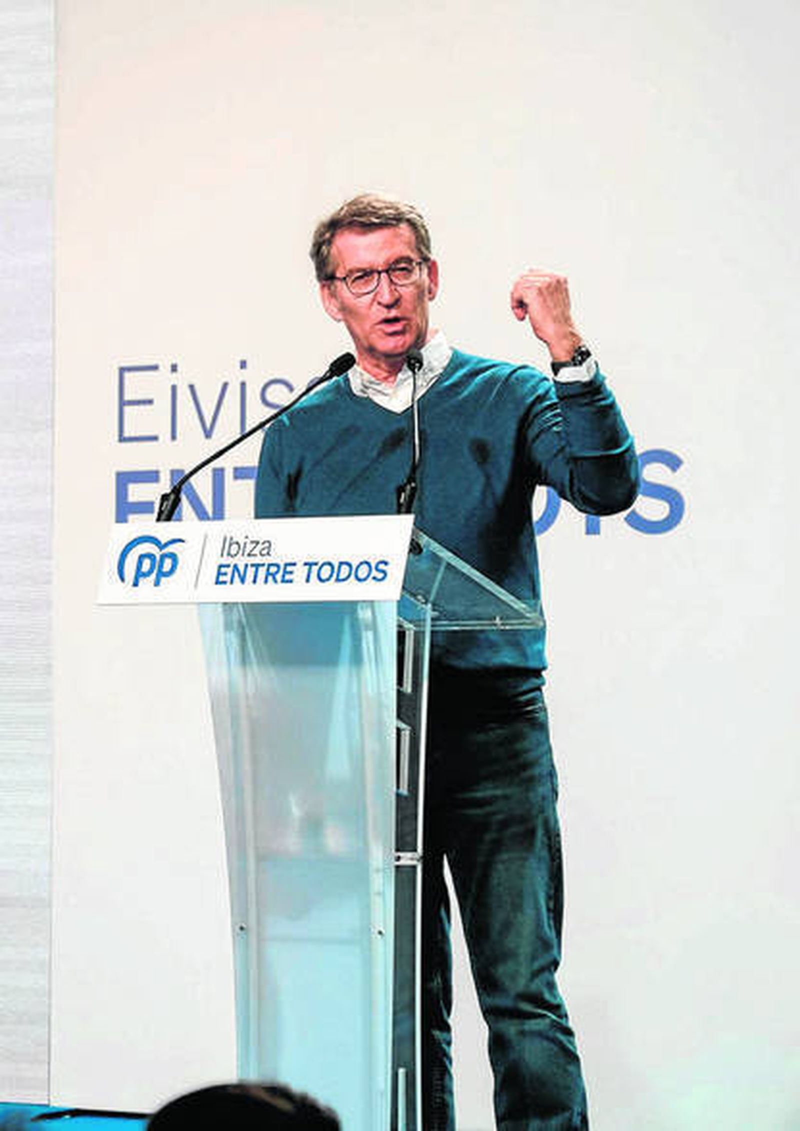 Alberto Núñez Feijóo en un acto de campaña en las Baleares.