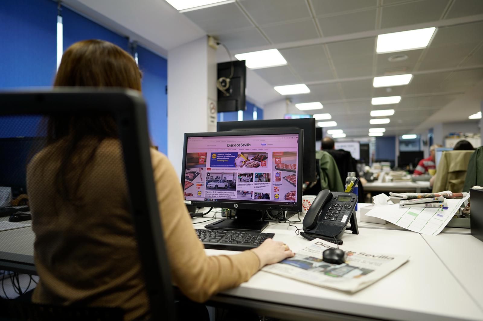 Rocío en la redacción de Diario de Sevilla.