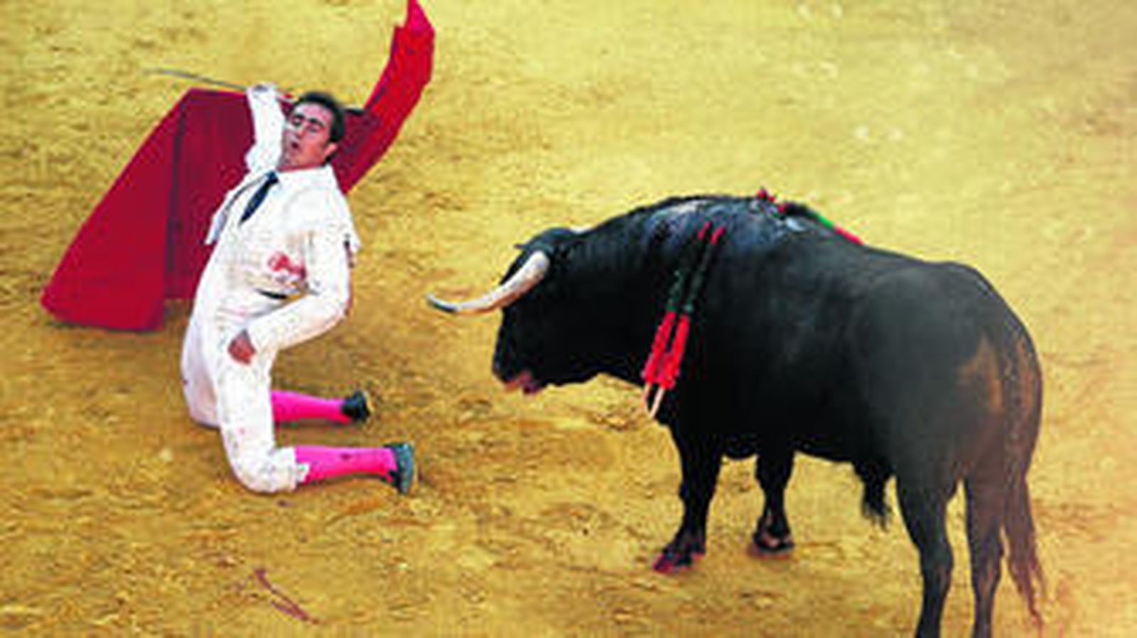 El Fandi, como tiene acostumbrado a los aficionados, no renunció al más difícil todavía y citó al toro de rodillas dándole la espalda.