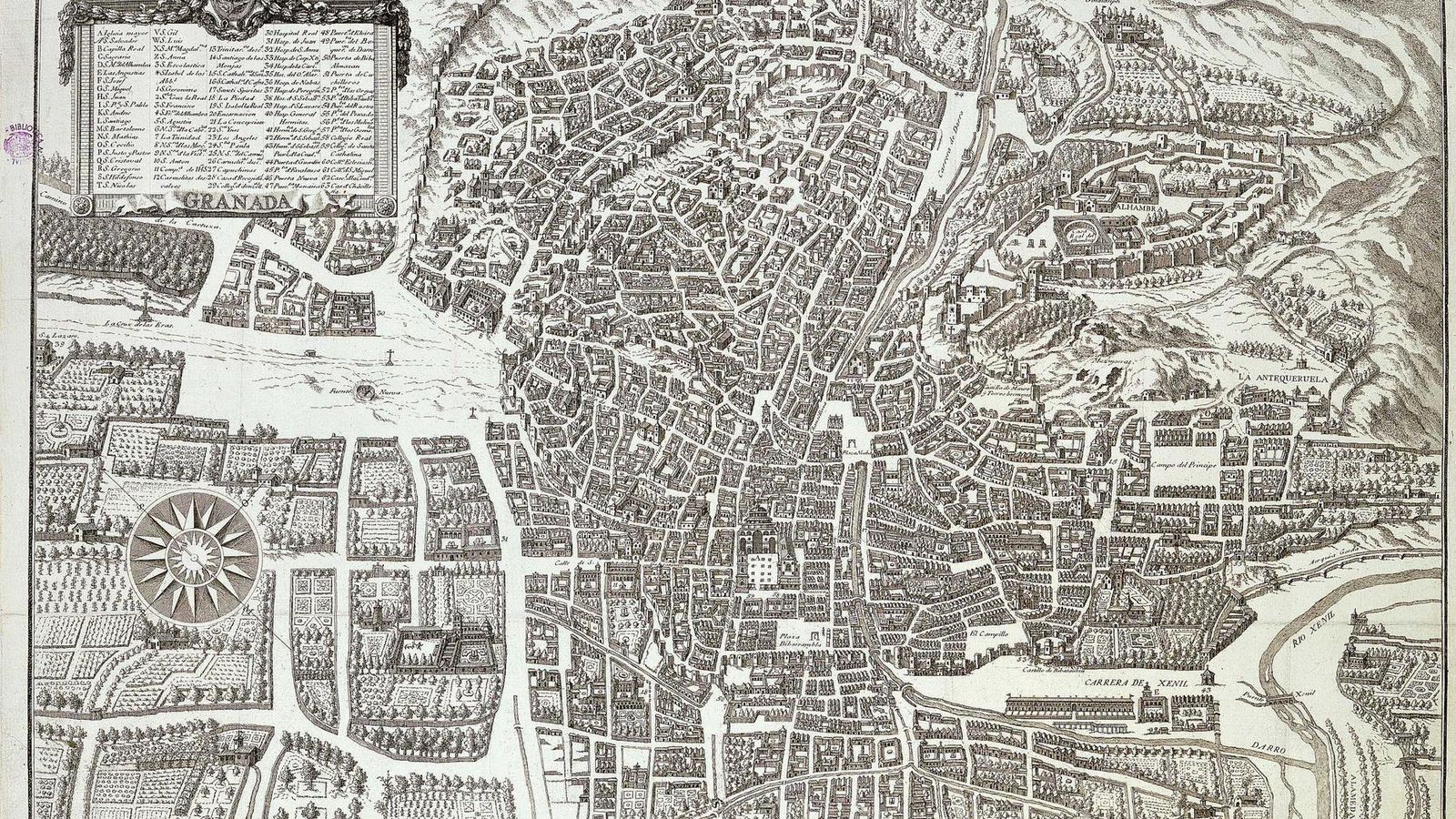 Granada en el siglo XVII. Plataforma de A. de Vico.