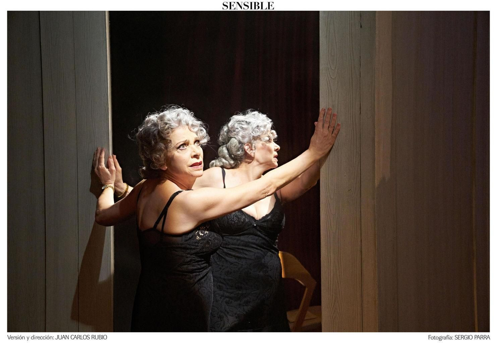 La actriz malagueña Kiti Mánver, caracterizada para su papel protagonista este año en la obra teatral Sensible, de Juan Carlos Rubio.