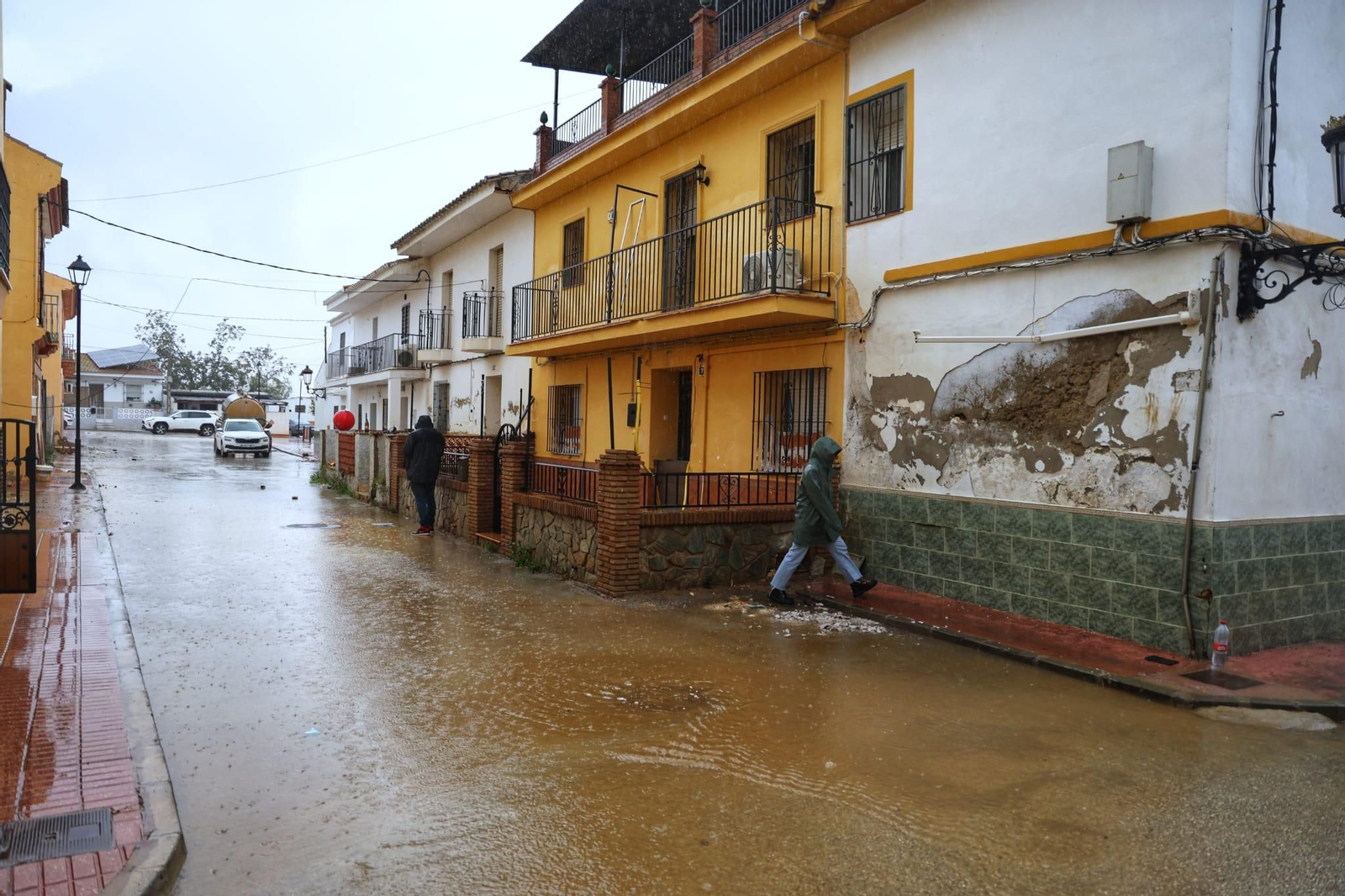 El barrio de Doña Ana, en Cártama, durante estas lluvias.