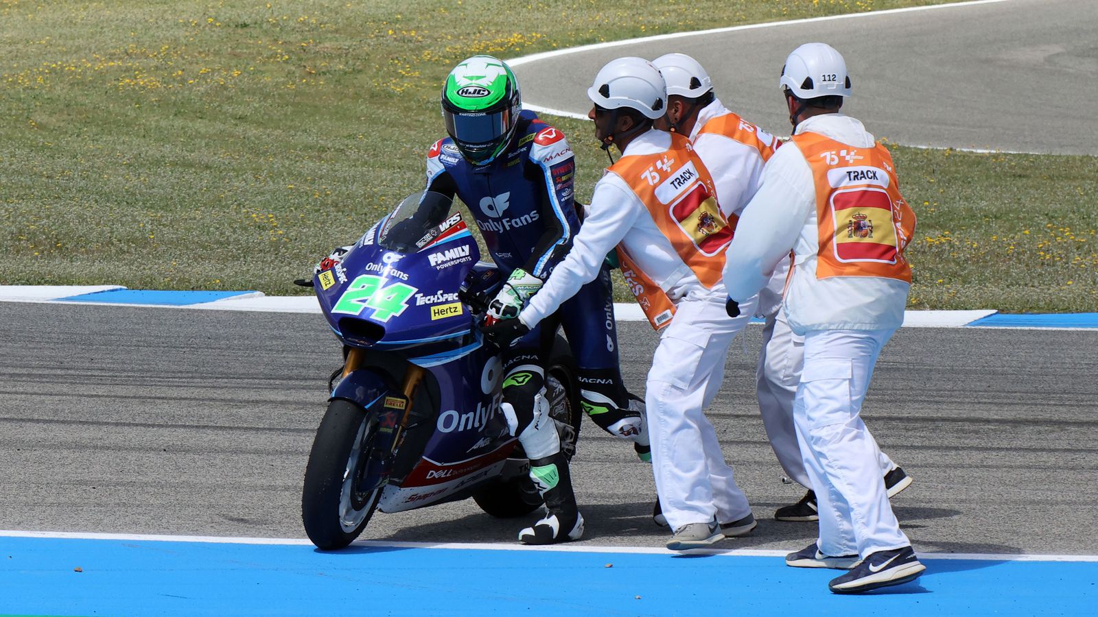 Imágenes de las caídas en las carreras del GP España en Jerez