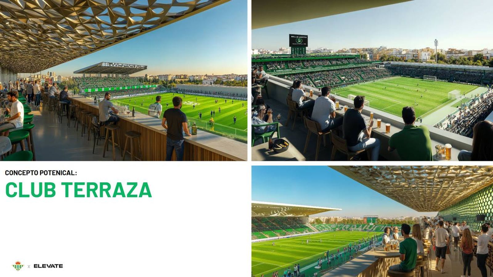 Recreación del club terraza del nuevo Villamarín