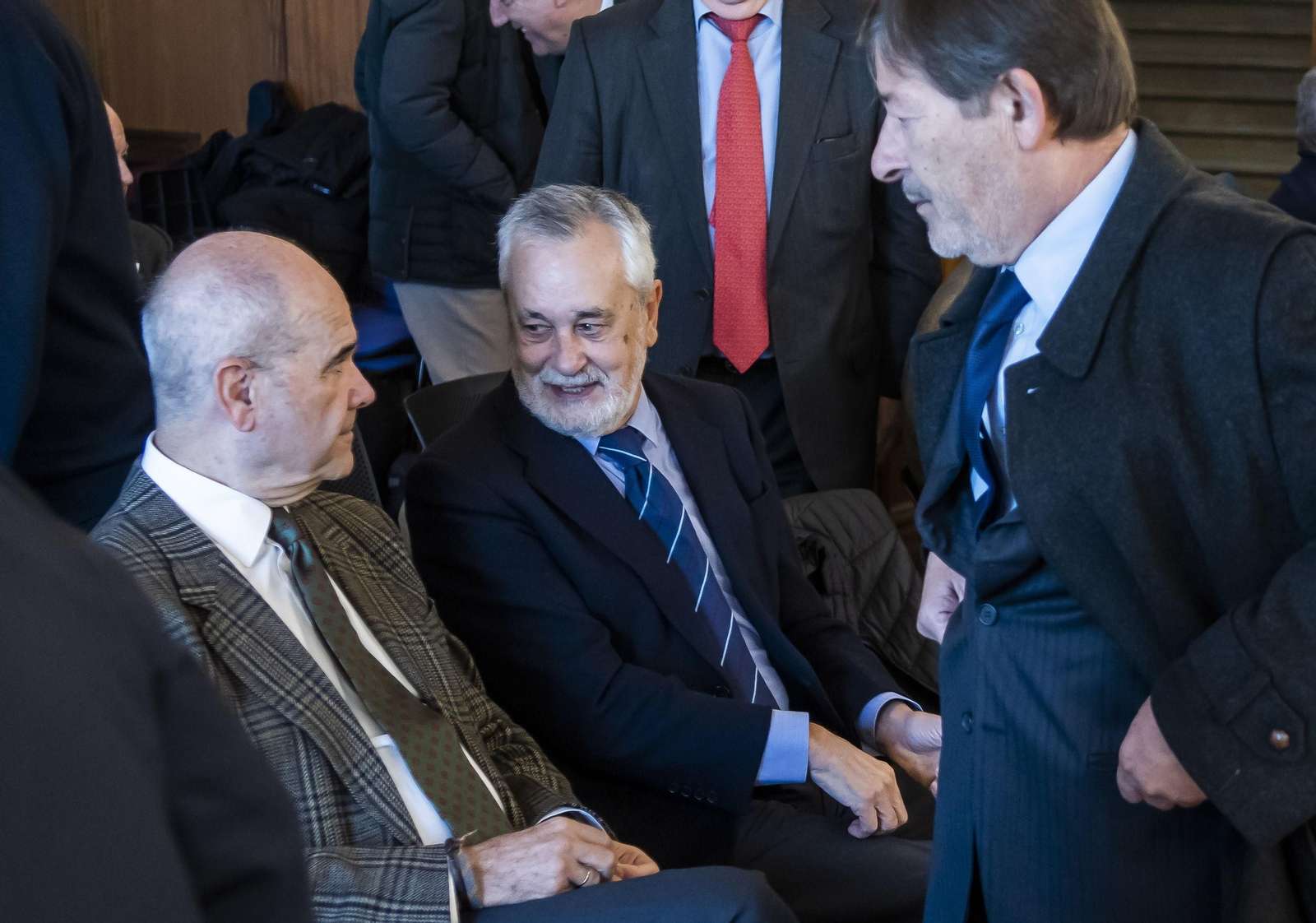 Manuel Chaves, José Antonio Griñán y Javier Guerrero, durante el juicio de los ERE.