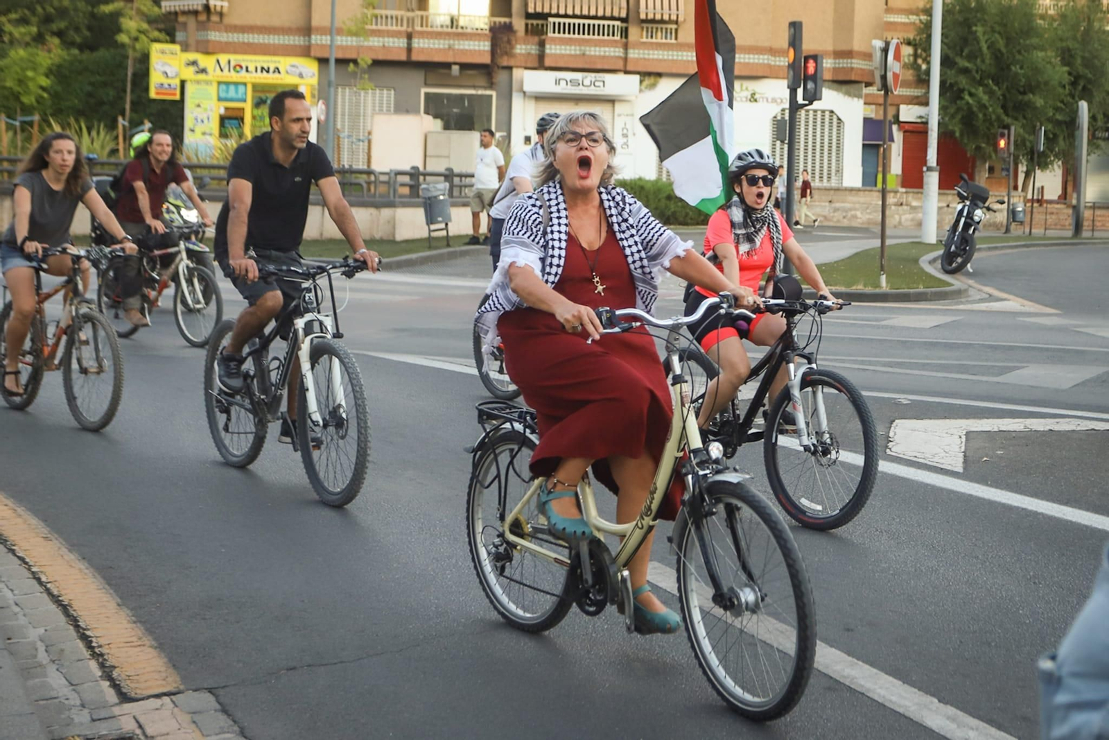 Una caravana solidaria recorre Granada en defensa de Palestina