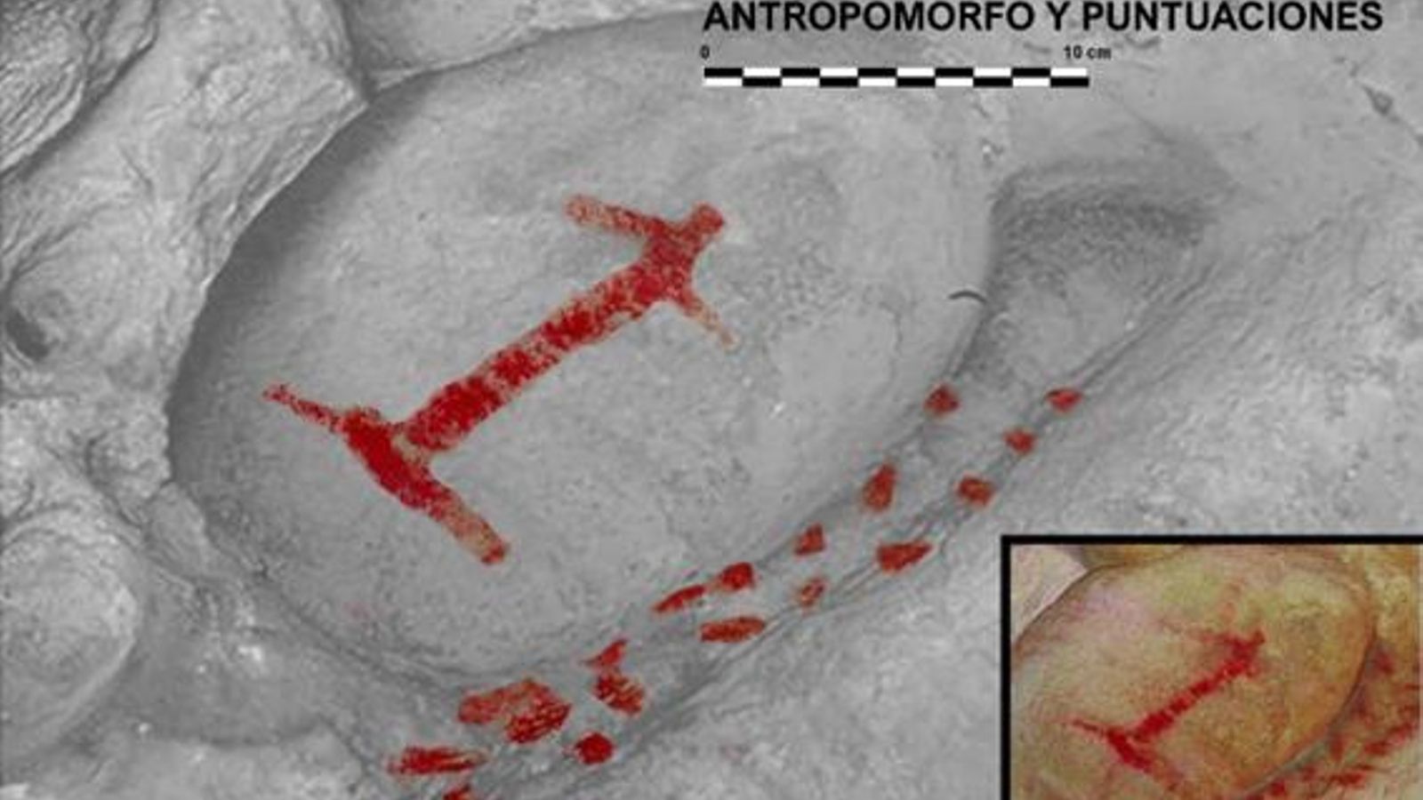 Panel III, antropomorfo y puntuaciones.