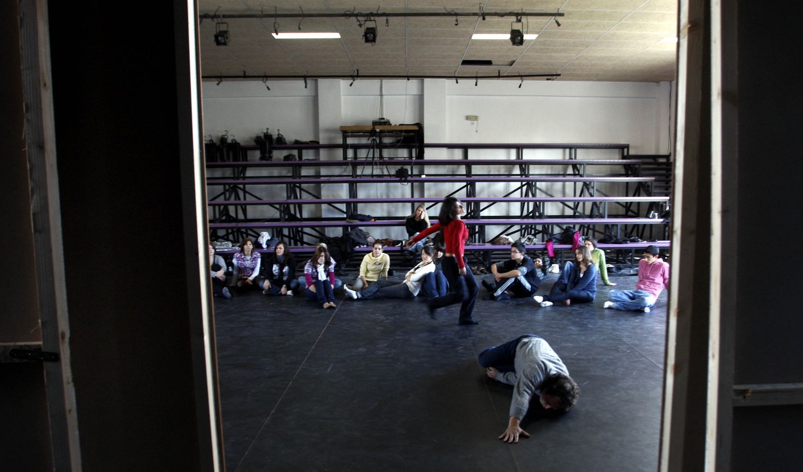 Encuentro de grupos de teatro celebrado en el Instituto Emilio Prados, en Málaga.