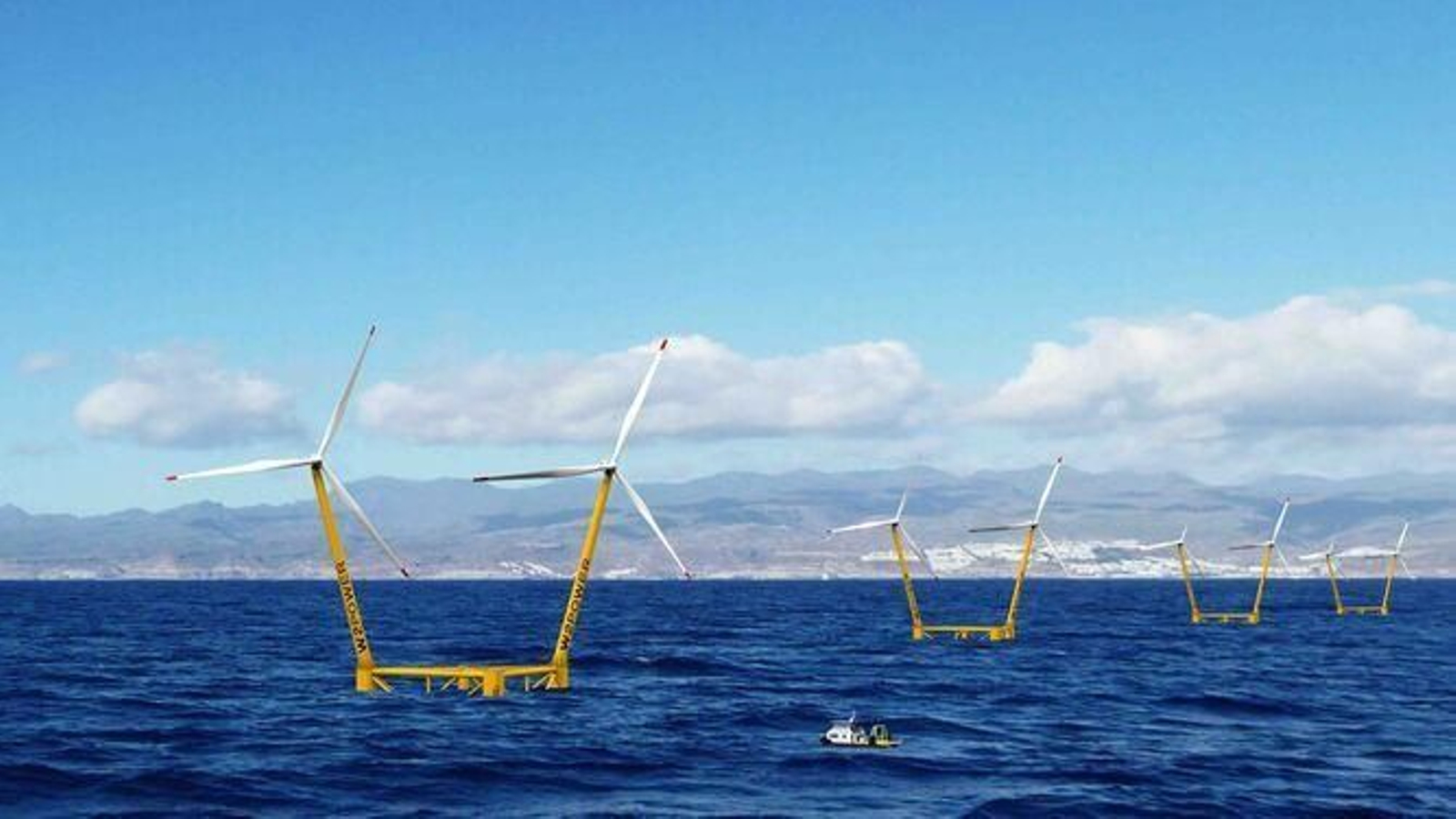 Vista de las plataformas de EnerOcean en Canarias.