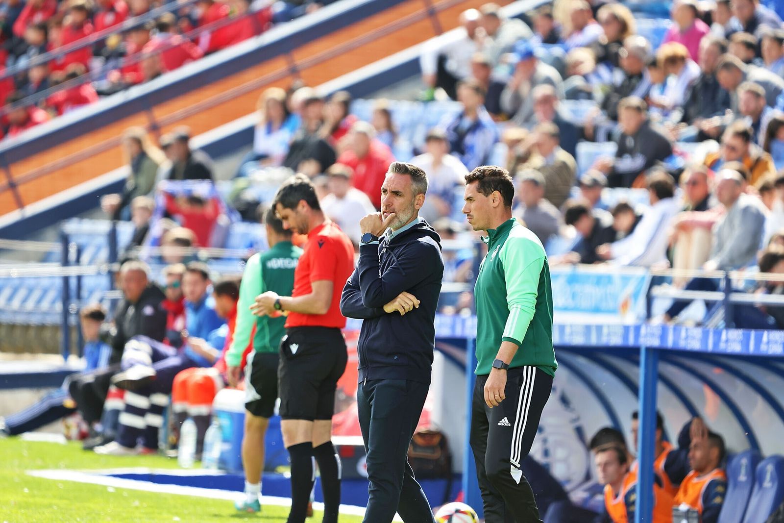 Abel Gómez junto a Vicente García en un partido de la presente temporada.